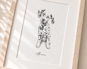 Custom Pet Portrait from Photo - Detailed Pencil Style of Your Beloved Pet