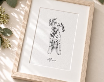 Custom Pet Portrait from Photo - Detailed Pencil Style of Your Beloved Pet