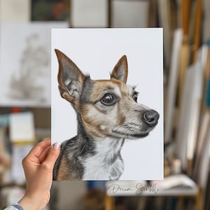 Custom Pet Portrait from Photo - Detailed Hand Drawn Pencil Sketch of Your Beloved Pet - Coloured Pencil Portrait