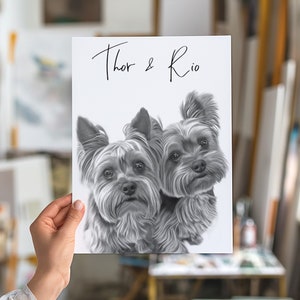Custom Pet Portrait from Photo - Detailed Hand Drawn Pencil Sketch of Your Beloved Pet