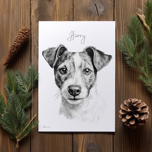 Custom Pet Portrait from Photo - Detailed Hand Drawn Pencil Sketch of Your Beloved Pet