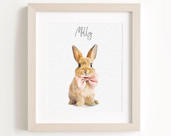 Mini Custom Watercolor Bunny Rabbit Portrait, Rabbit Memorial, Bunny Loss Gift, Rabbit Lover Gift, Pet Painting, Custom Pet Portrait