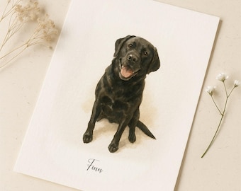 Custom Pet Portrait from Photo – Personalised Dog Illustration