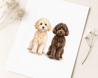 Custom Pet Portrait from photo - Personalised Illustration
