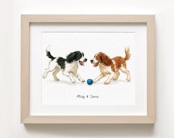 Custom Pet Portrait from photo - Personalised Dog Cat Illustration