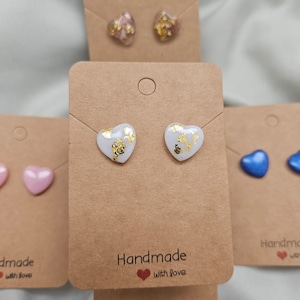 Heart Stud Earrings - Various colours available | Resin | Resin Earrings | Resin studs | love | gifts | Valentines