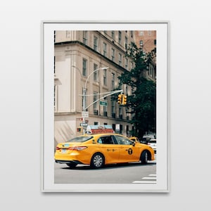 Yellow Taxi in New York, travel photography, Printable Wall Art, Instant Digital Download
