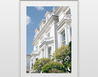 Architettura dell'edificio di Londra Notting Hill, stampa fotografica di Londra, arte della parete stampabile, download digitale, download digitale istantaneo