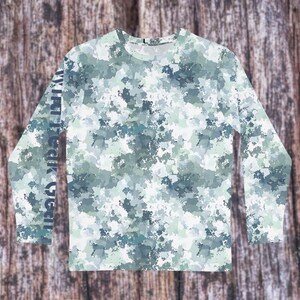 Herren Camouflage Langarm-Shirt, Jäger & Fischer Camo Geschenk zum Angeln, Jagen, Wandern, Training, atmungsaktiv, UV-Schutz.
