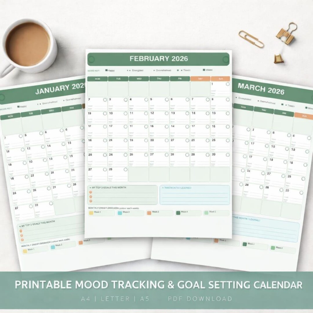 ADHD Monthly Mood Tracker 2026, Neurodivergent Planner Printable PDF - Etsy