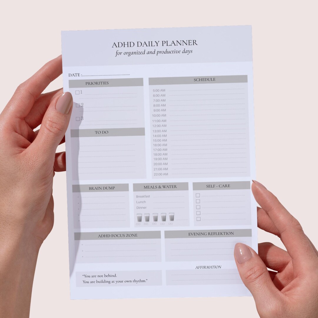 ADHD Daily Planner | Neurodivergent Brain Dump & Focus Map (PDF ...