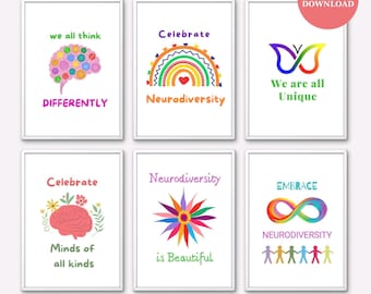 Neurodiversity Art Prints: Colorful Classroom Decor (Digital Download)