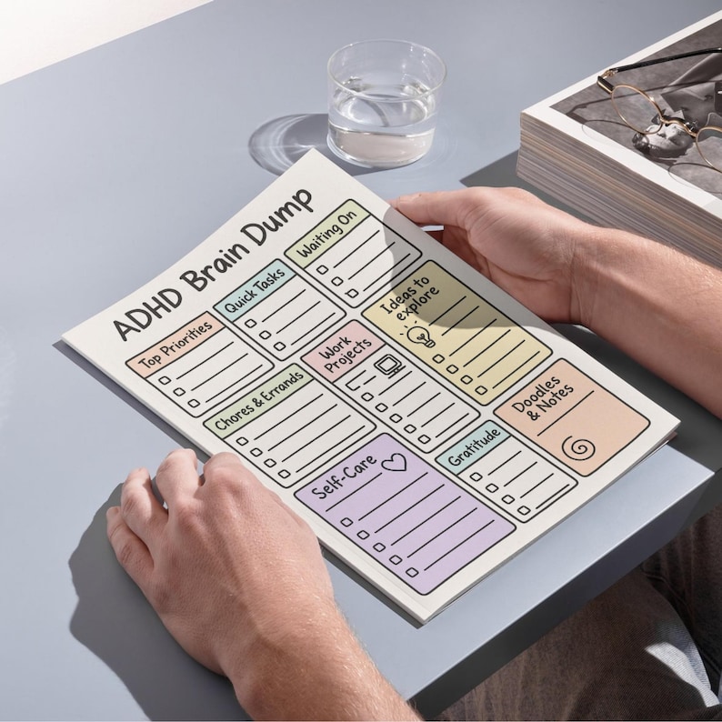 ADHD Brain Dump Printable Planner: Focus & Productivity Organizer (A4 ...