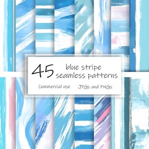 Blue stripe seamless patterns JPGs and PNGs DIGITAL DOWNLOAD digital paper pastel baby blue papers pattern set scrapbooking junk journal