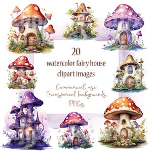 Magical fairy houses clipart fantasy clipart fairy clipart fairy png clipart fairy illustrations commercial use instant digital download