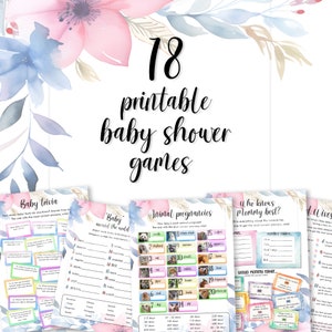 Printable Baby Shower Games Bundle Gender Neutral Baby Shower ...