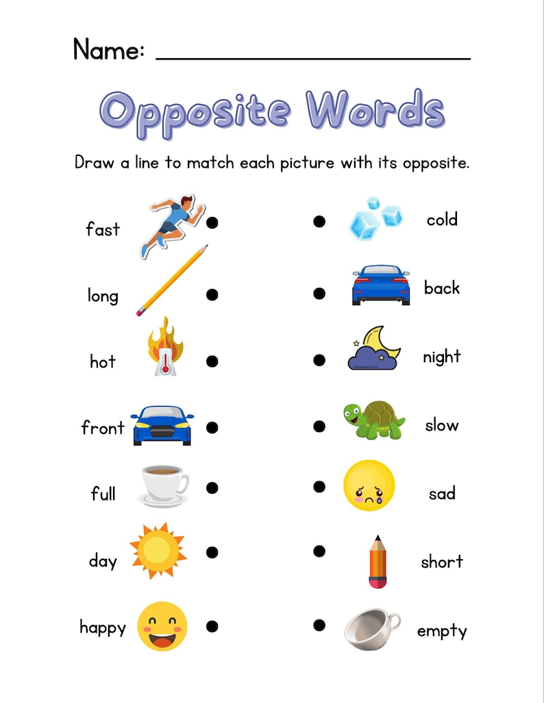 Match Opposites - Etsy