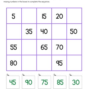 Count by 5’s!