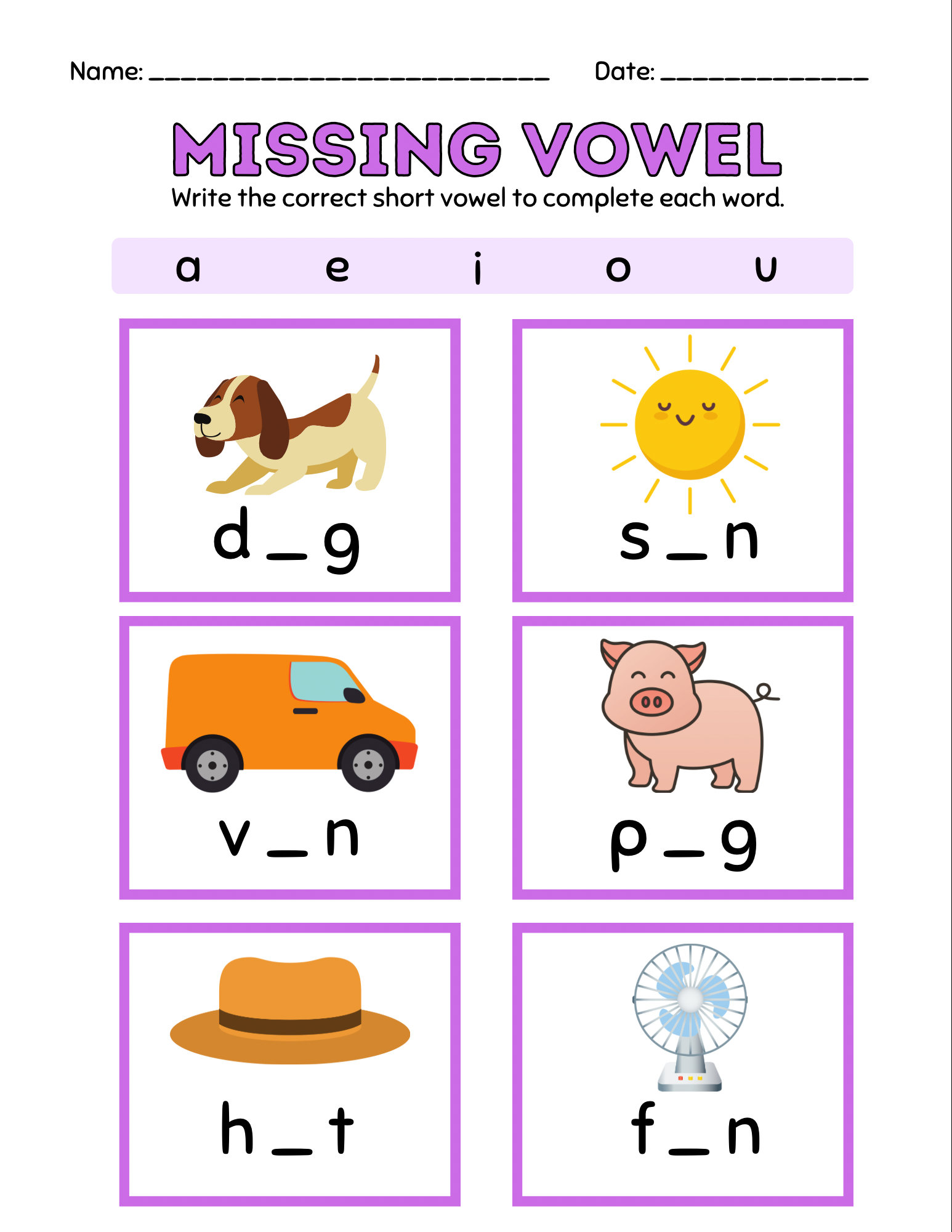 Missing Vowel Worksheet - Etsy missing-vowel-worksheet-etsy
