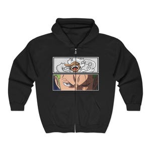 Anime One Piece Mugiwaras Hoodie, Unisex Zip Hooded Sweatshirt