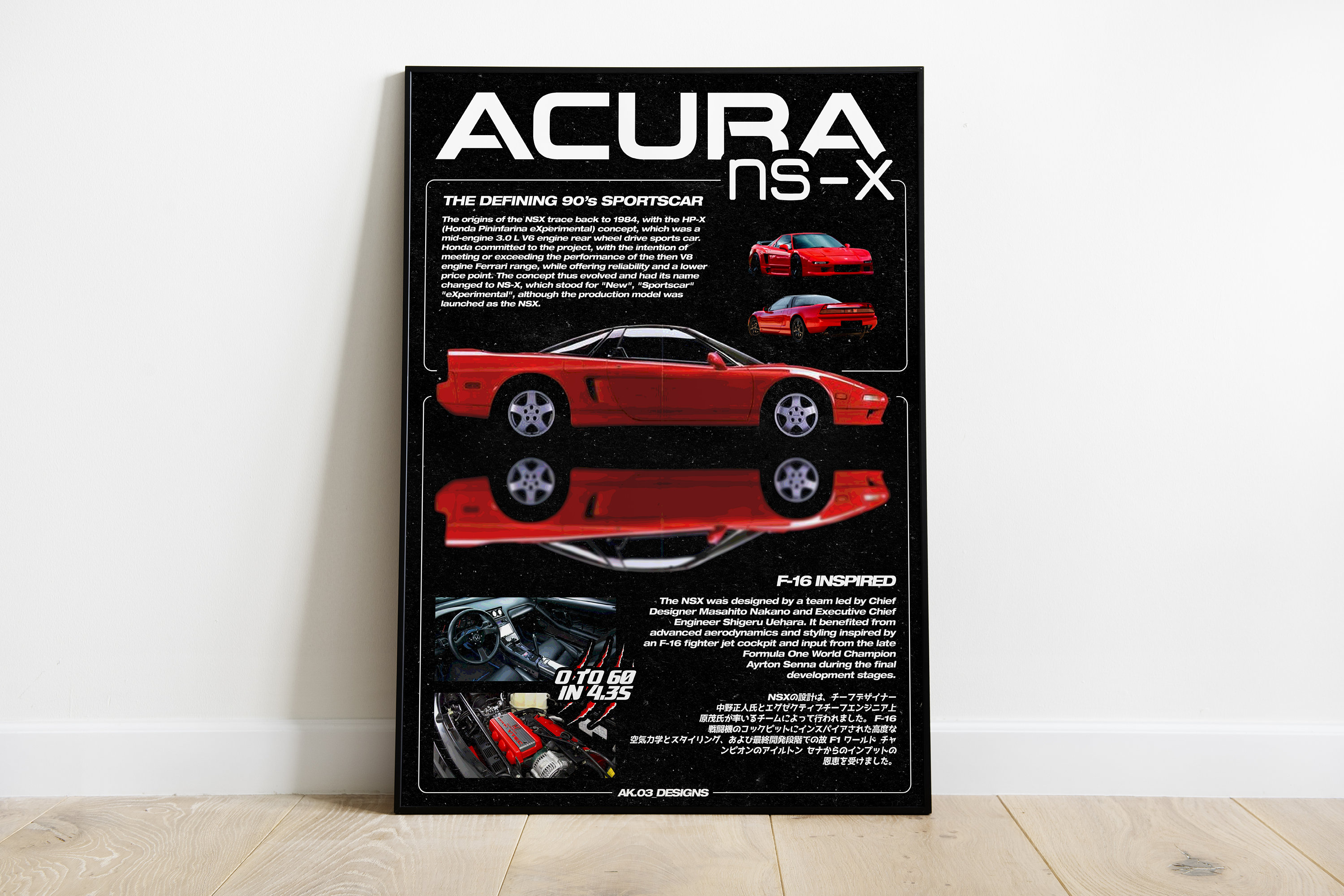 NSX カタログ・ポスター ホンダ NSX カタログ ポスター A3額付き A2・A4変更可 - メルカリ