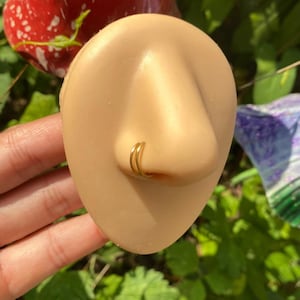 Piercing de Nariz com Argola Dupla | Piercing Falso no Nariz | Piercing de Nariz Africano | Anéis de Nariz Falsos | Piercing Falso no Nariz | Joias para o Nariz Feminino | Goa