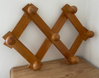 Brutalist massive accordion coat rack dlg Charlotte Perriand les Arcs vintage antique French