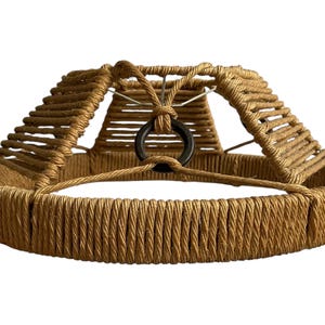 Mid-century brutalist rope pendant lamp in the style of Audoux Minet | imposing ceiling lamp | midcentury Boho