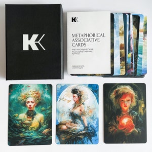 Metaphorical associative cards in a solid gift box for psychologists, psychotherapists, coaches, therapy tool, premium gift for psychologist