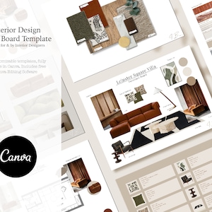 Plantilla de Canva para tablero de estado de ánimo de diseño de interiores