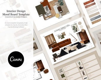 Interior Design Mood Board Canva Template