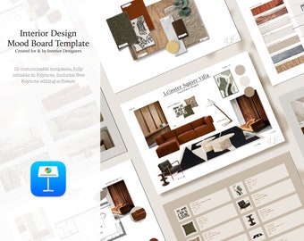 Interior Design Project Proposal & Mood Board Keynote Template, Professional Template made for Interior Designers Interior and Architects