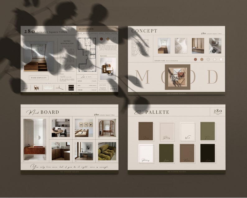 Interior Design Project Proposal Mood Board Canva Template 