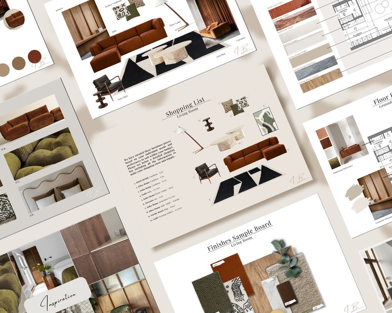 Interior Design Mood Board Canva Template - Etsy