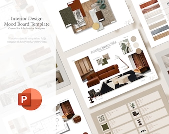 Interior Design Project Proposal & Mood Board Power Point Template, Professional Template made for Interior Designers Interior and Architect