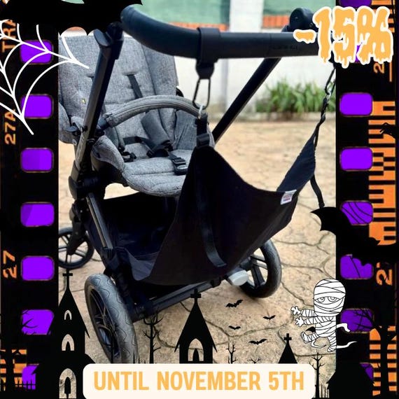 Hamaca de viaje 2 en 1 | Hamaca infantil para AVION y ASIENTO AUXILIAR para 2º hijo | Negro