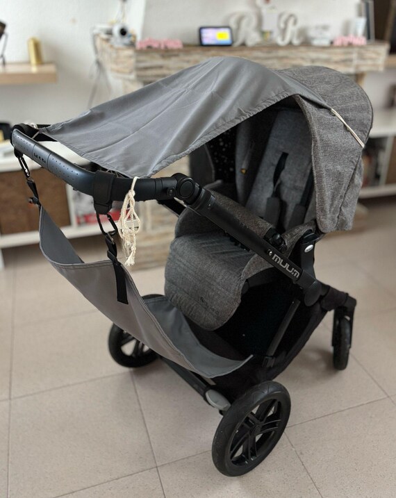 IMPROVED | 2-in-1 Travel Bouncer | Booster Seat for Strollers and Travelers for 2nd Child | Gray