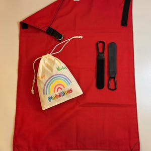 Assento auxiliar para 2ª criança | Rede de viagem 2 em 1 | Rede infantil para AVIÃO e CARRINHO |  Vermelho