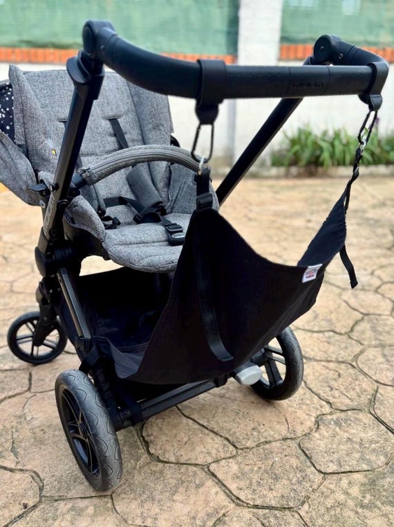 Hamaca de viaje 2 en 1 | Hamaca infantil para AVION y ASIENTO AUXILIAR para 2º hijo | Negro