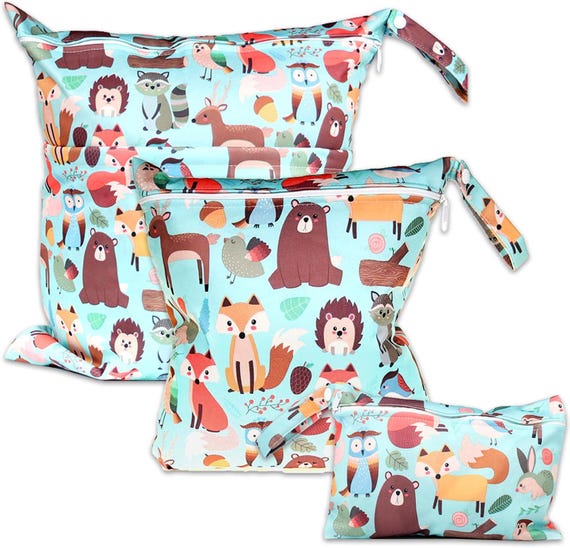 Baby Diaper Bag – 3-Piece Set | Waterproof, Reusable, and Washable | FOREST