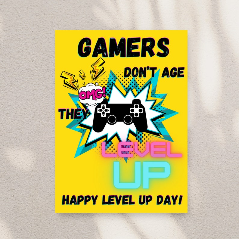 Gamer Birthday Card Gamers Don’t Age Funny Birthday Card Birthday Card