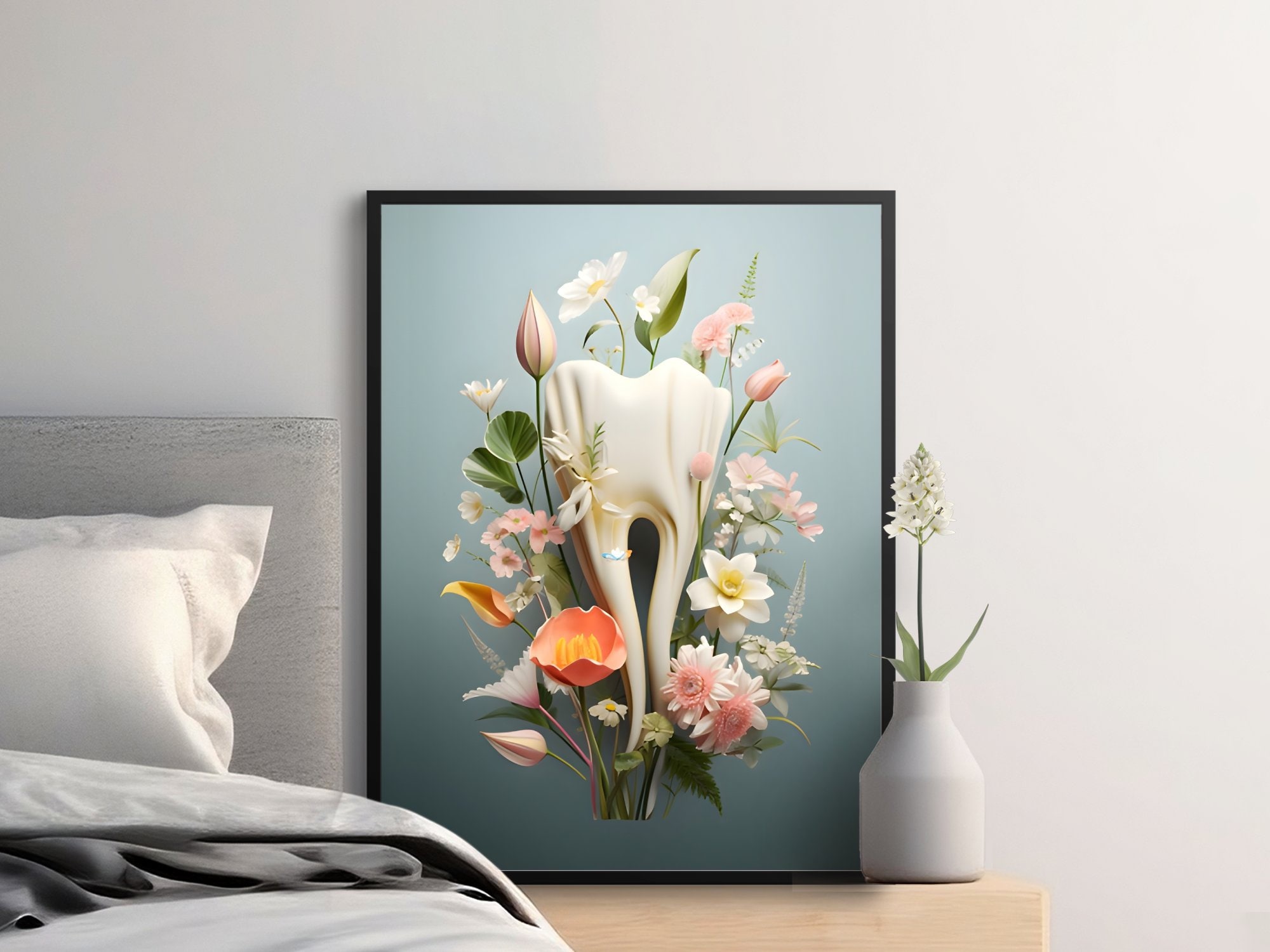 Dental Wall Art for Dental Office Wall Decor for Dentist Gift Floral