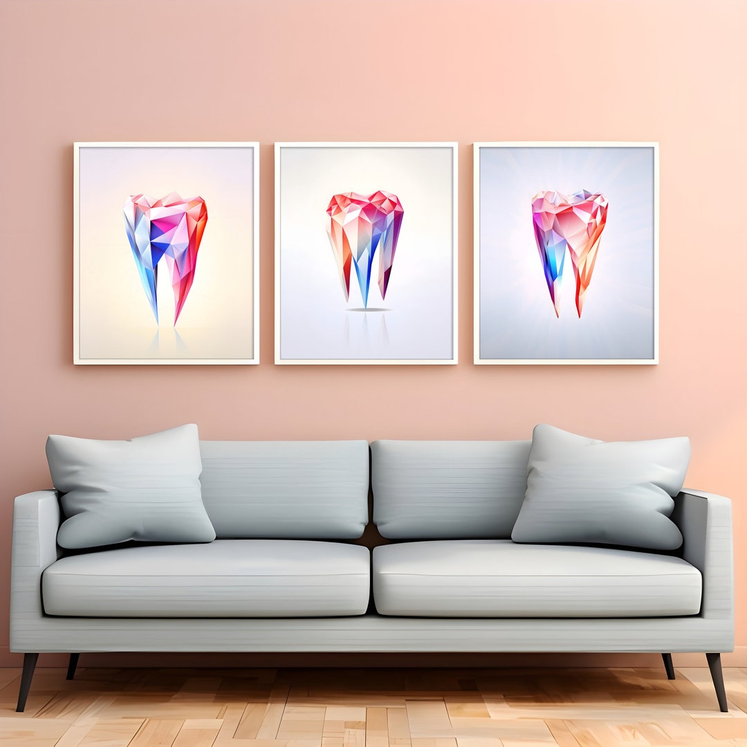 Dental Wall Art for Dental Office Wall Decor for Dentist Gift Colorful
