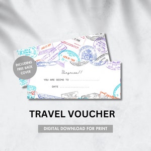 Visaスタンプ付き旅行バウチャー 編集可能な旅行ギフトカード ダウンロードして記入してください