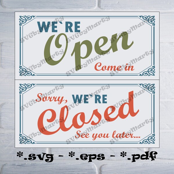 Open Closed Sign Svg - Etsy