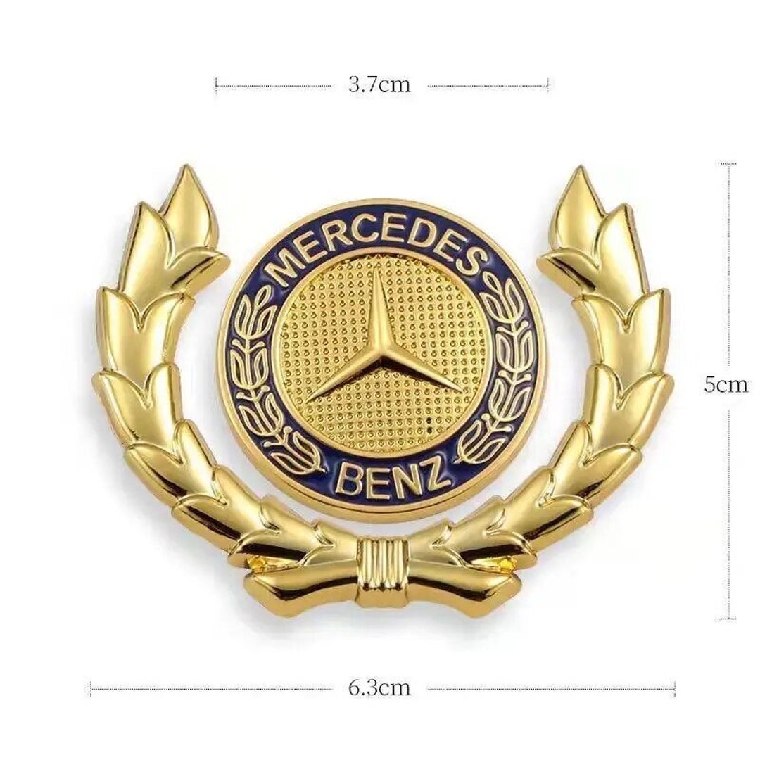 3D Car Stickers Gold Metal Badge Decals for Mercedes Benz Etsy