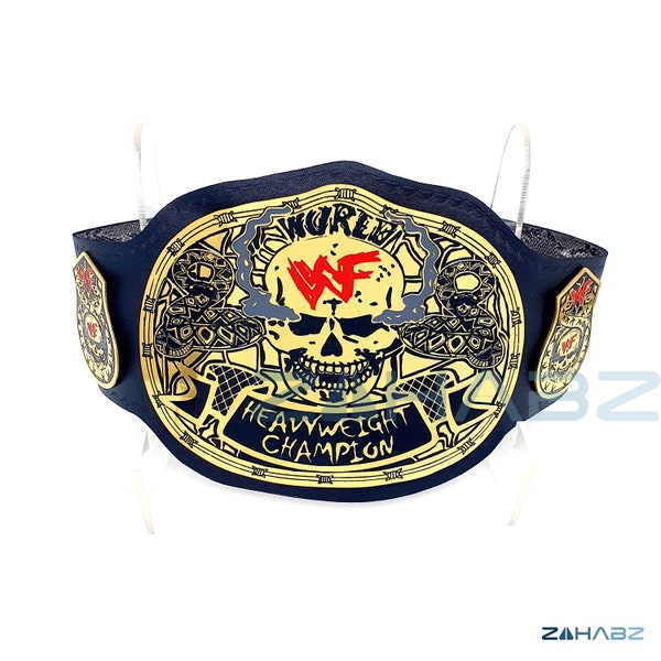 Smoking Skull Stone Cold WWF Championship Replica Belt Tilte Gift for him - Wrestling Belt 2mm Brass Plates Snap Closure