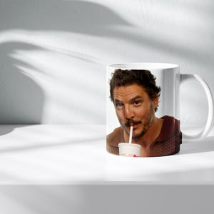 Pedro Pascal Five Guys Funny Ceramic Mug, 11oz, 15oz - Gift for Coffee Lovers, Pop Culture Fans - Birthday, Christmas, Funny Mug, Actor, TV