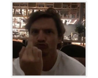 Dedo medio de Pedro Pascal Pegatina