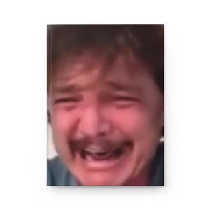 Pedro Pascal Funny Meme Face Hardcover Journal, Notebook, Diary, Blank Sketchbook, Writing Journal, A5, Lined Paper